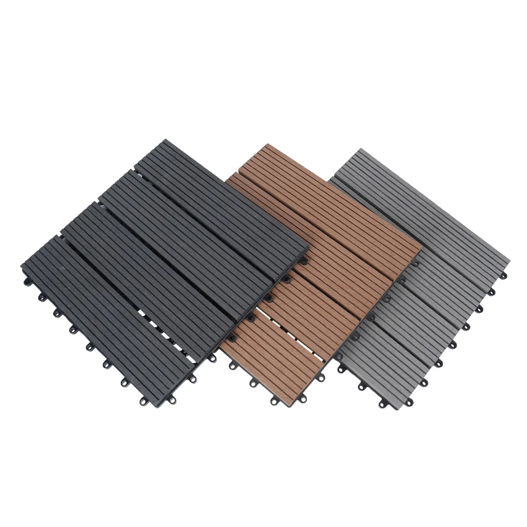 Customized Colour and Design Balcony Swimming Pool Bathroom Indoor Floor Tiles DIY Solid WPC Engineered Flooring Decking Tile