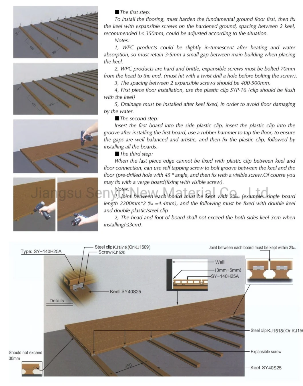 WPC Building Material Keel Joist for Outdoor Flooring/Decking Board