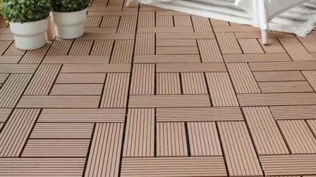 Outdoor Interlock WPC pavimento in piastrelle cave deck 300x300x22mm fibra di legno + pavimentazione in HDPE piastrella composita impermeabile fai da te